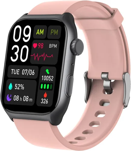Vista 10 de YMS Reloj inteligente Android para mujer, llamada Bluetooth, compatible con Android e iOS, pantalla HD de 2.0 pulgadas, rastreador de frecuencia