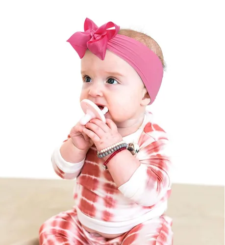 Vista 9 de CÉLLOT Diademas de 20 colores para bebé niña con lazos para el pelo de 4 pulgadas, turbante de nailon, diademas para recién nacidos y niños pequeños