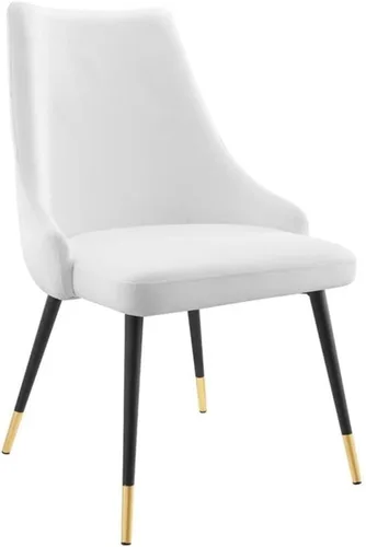 Vista 16 de Modway Adorn Silla auxiliar de comedor de terciopelo copetudo, color negro, 25 pulgadas de profundidad x 22 pulgadas de ancho x 34 pulgadas de alto