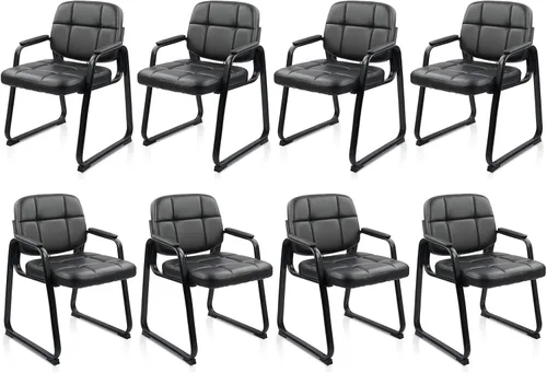 Vista 24 de CLATINA Silla de recepción de invitados, sillas de sala de conferencias, sillas de sala de espera con brazos acolchados, silla de escritorio sin