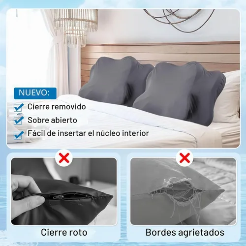 Vista 4 de Hahafelt Funda de almohada cervical refrescante con cierre de sobre (solo funda de almohada) Funda de almohada ergonómica para el cuello, funda