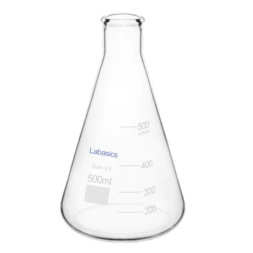 Vista 8 de Labasics Erlenmeyer - Frasco de vidrio de boca estrecha de vidrio de borosilicato con borde resistente, 8.5 fl oz