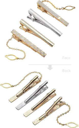 Vista 40 de Juego de corbata de regalo para hombre, corbata sedosa, bolsillo cuadrado, clips de corbata, gemelos para hombres