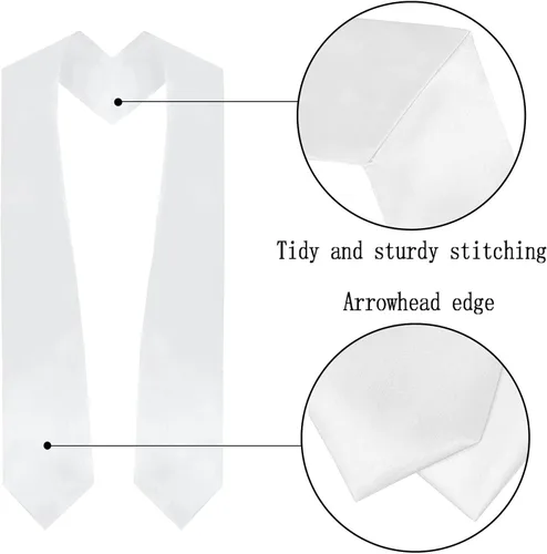 Vista 3 de gradois Unisex Adult Plain Graduation StoleSash 60" long