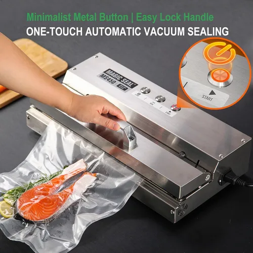 Vista 4 de MAGIC SEAL Sellador al vacío comercial de 16 pulgadas, máquina de envasado al vacío automática construida de acero inoxidable 304