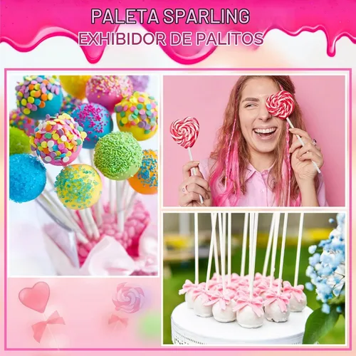 Vista 3 de 1200 piezas de palitos para pastel pop y envolturas, palitos para pastel pop de 15 cm con lazos para caramelos, chocolates, galletas y dulces