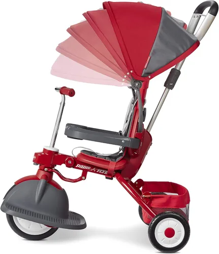 Vista 12 de Radio Flyer Deluxe EZ Fold Stroll 'N Trike - Triciclo 4 en 1, color rojo