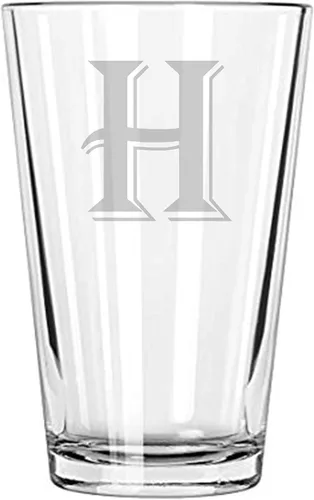 Vista 7 de Vaso de cerveza 16 oz pinta Monograma (B)