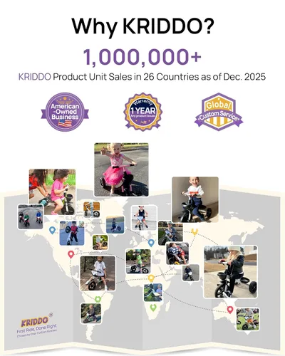Vista 6 de KRIDDO - Triciclo para niños de 2 a 5 años - Regalo para niños pequeños - Negro