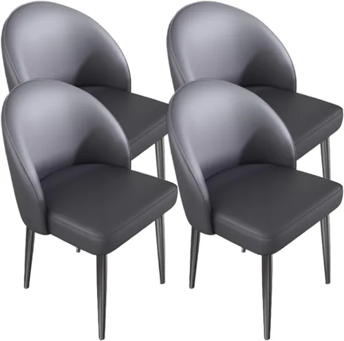 Vista 41 de YVYKFZD Juego de sillas de comedor, silla de comedor de cuero con respaldo curvo, sillas de cocina sin brazos, silla auxiliar tapizada cómoda