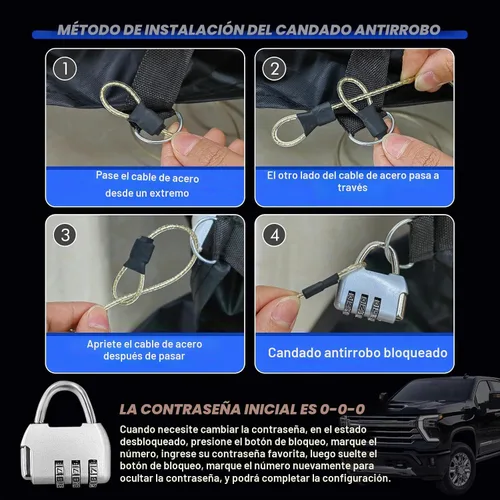 Vista 7 de Cubierta de protección para todo tipo de clima, Compatible con Chevrolet Silverado 1500 2018-2023, cubierta de auto completa profesional de 6 capas