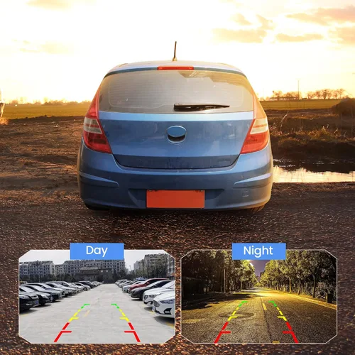 Vista 4 de Cámara de visión trasera para automóvil, cámara de marcha atrás HD 170° gran angular 12 LED visión nocturna, para RV, camiones, remolque, SUV