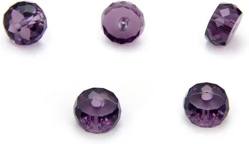 Vista 8 de 25 cuentas de cristal Heishi Rondelle redondas facetadas de Adabele austriaco de 0.315 pulgadas (0.315 in), color morado amatista compatibles