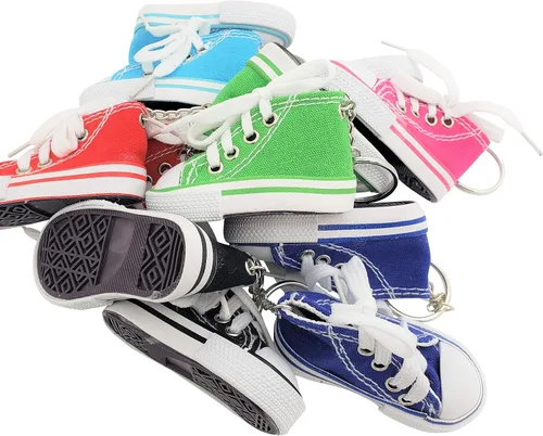 Vista 8 de Miniatura Zapatilla Zapatilla Llaveros (3") 6 Colores Rosa, Azul Claro, Verde, Rojo, Azul, Negro. Mochilas, Llaveros