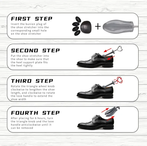 Vista 4 de Parts3A Estirador de zapatos para hombres y mujeres, estirador de botas, ajustable en 4 direcciones para estirar el ancho de la longitud