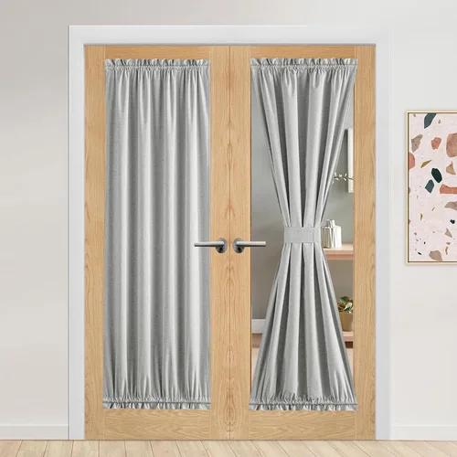 Vista 46 de NICETOWN Cortinas de Lino para Puerta Lateral - Cortinas Opacas con Aislamiento Térmico para Puerta Delantera Francesa para Sombra Pequeña
