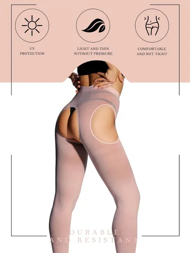 Vista 3 de SUREPOCH Mallas con tirantes para mujer, talla grande, liguero, control blanco, parte superior