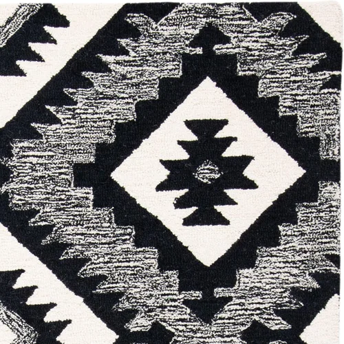 Vista 6 de SAFAVIEH Aspen Collection - Alfombra decorativa de 2 x 3 pies, carbón y negro, lana hecha a mano, ideal para zonas de alto tráfico en entrada, sala