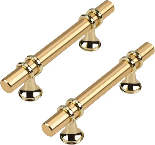 Vista 18 de Paquete de 5 Tiradores de Gabinetes de Cocina Níquel Cepillado y Oro Tiradores de Gabinetes 3-3/4 Pulgadas Tiradores Plateado Oro para Tocador Baño
