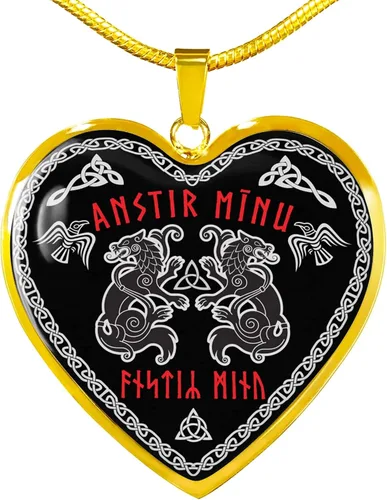 Vista 5 de My Love Nordic Elder Viking Runes - Collar con colgante de lobos paganos nórdicos