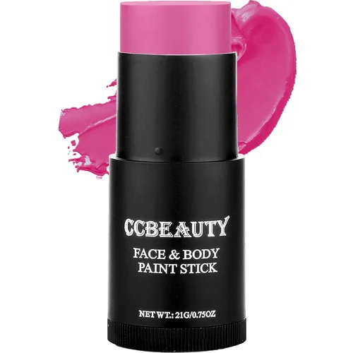 Vista 15 de CCbeauty Barra de pintura facial negra, kit de pintura facial, base de maquillaje SFX de cobertura completa, pintura corporal profesional no tóxica