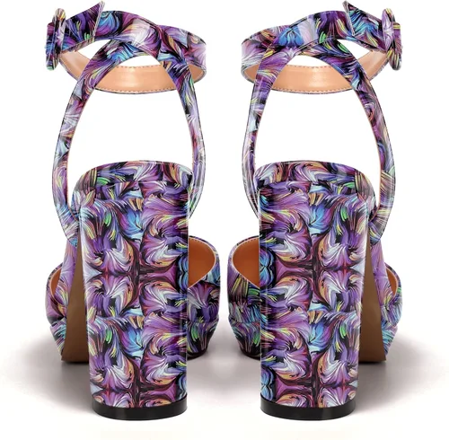 Vista 4 de WAYDERNS Zapatos de tacón alto con correa ajustable para mujer, con hebilla en punta y hebilla en el tobillo, 4 pulgadas