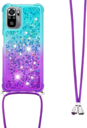 Vista 2 de XYX Funda para Xiaomi Redmi Note 10s, Gradient Quicksand Funda protectora a prueba de golpes para mujeres y niñas con correa ajustable para Redmi