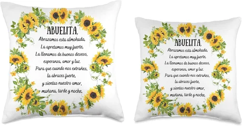 Vista 3 de Regalos para Abuelita Abuela Best Gifts Regalo Almohada Abuela Regalo para Abuelita Flores - Almohada de 18 x 18 pulgadas, multicolor