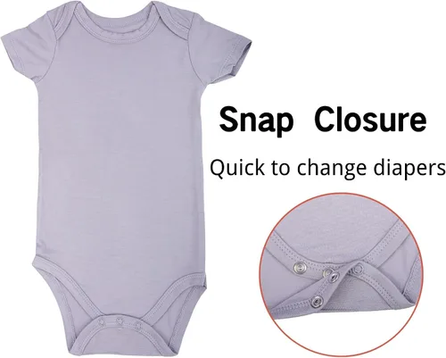 Vista 32 de GUISBY Body de manga corta para bebé, rayón de verano, recién nacido, niños y niñas, 0-24 meses