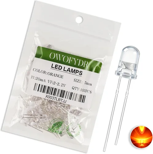 Vista 5 de 100 diodos LED RGB de 0.118 in, cátodo común, orificio pasante