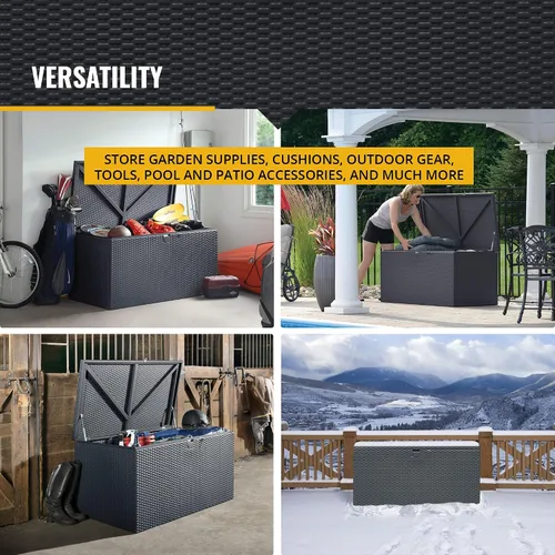 Vista 4 de Arrow Caja de almacenamiento de acero galvanizado en caliente de 134 galones Spacemaker Spacemaker de 4 x 2 pies Antracita