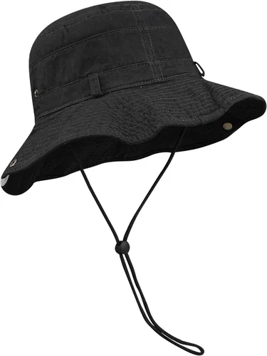 Vista 4 de Croogo Sombrero de ala ancha Bonnie de verano, sombrero de sol para pesca, estilo vaquero, sombrero de pescador, safari al aire libre, caza