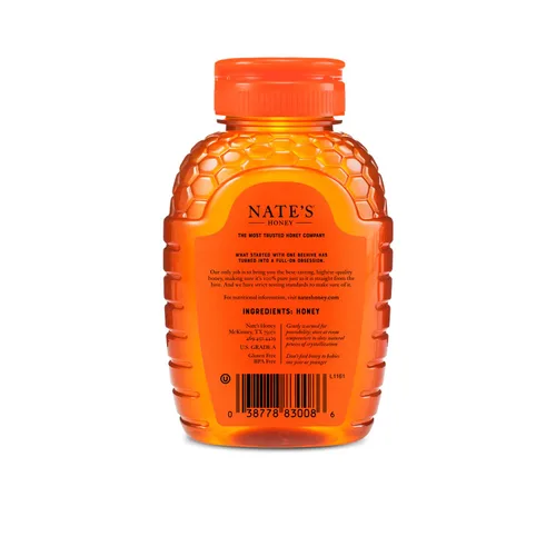 Vista 8 de Nate's - Miel 100% pura, cruda y sin filtrar, botella exprimible de 8 onzas