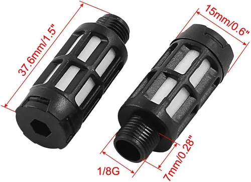 Vista 2 de uxcell 0.354 in rosca macho PSU tipo silenciador neumático de ruido de escape 5pcs