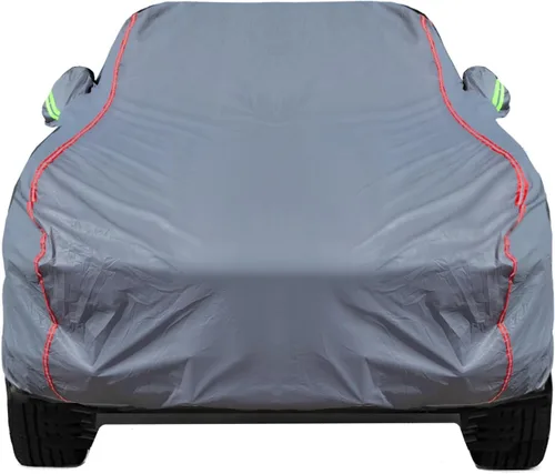 Vista 10 de Funda de Coche Transpirable de Nuevo Material, Funda Impermeable para Coche, Puertas con Candados y Cremalleras, Protección UV Impermeable