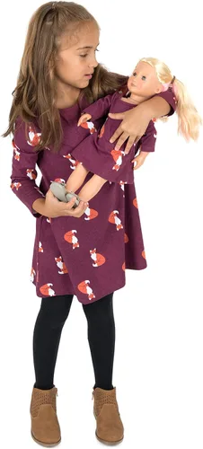 Vista 3 de Leveret - Conjunto de vestidos a juego para niña y para muñeca, 100% algodón, gran variedad de estilos, (tallas de 2 a 14 años)