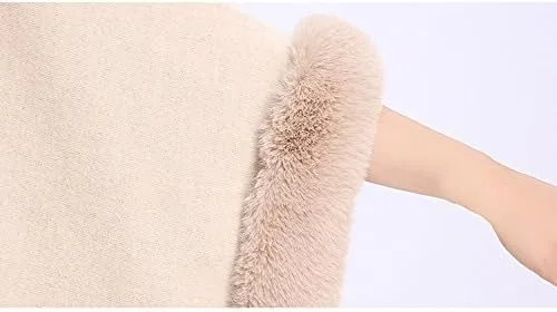 Vista 7 de Tngan Chaqueta tipo chal para mujer, capa de invierno cálida con capucha