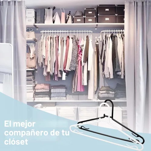 Vista 7 de Byomostor Paquete de 50 perchas de plástico