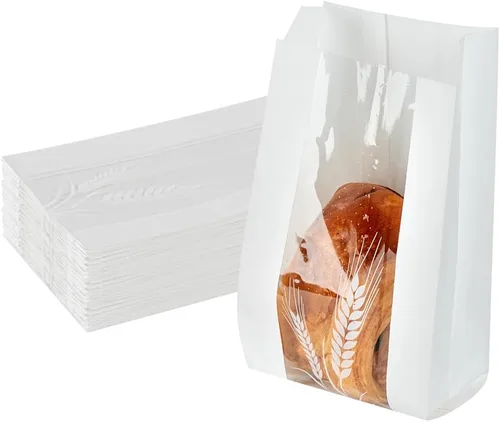 Vista 23 de Restaurantware Bag Tek - Bolsas de papel para pan de 4.5 x 2.5 x 8.5 pulgadas, 100 bolsas de papel de baguette a prueba de grasa, microperforadas