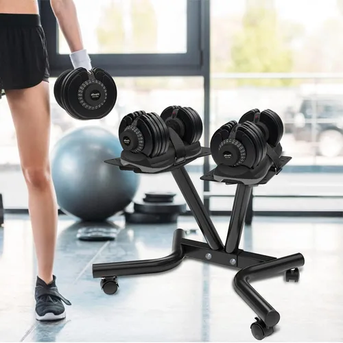 Vista 5 de ATIVAFIT Soporte Ajustable para Mancuernas Soporte de Mancuernas de Dial de Fitness con Cinturón Ajustable para Set de Gimnasio en Casa