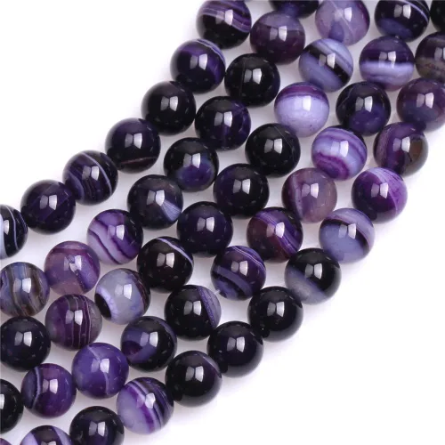 Vista 2 de Cuentas sueltas, gemas de ágata redondas facetadas naturales para realizar joyería a mano en grandes cantidades, bricolaje. Una tira: 15 pulgadas