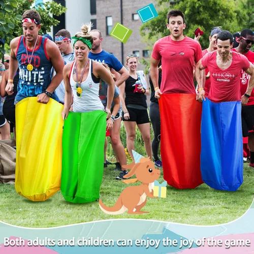 Vista 6 de Yunsailing 40 Pieces Potato Sack Race Bags Large Bags Lawn Outdoor Games Party Games for Kids School Adults Family Backyard Party Birthday Outside