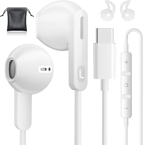 Vista 9 de Auriculares USB C para iPhone 17 16 15, auriculares con cable USB C para Samsung S24 S25 Ultra A16 5G, auriculares USB tipo C con micrófono