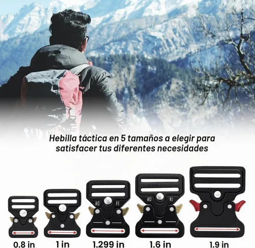 Vista 3 de Hebilla táctica de 3/4 pulgadas para pulseras de paracaídas, hebilla táctica de cuerda de paracaídas de metal para chaleco táctico, collar de perro