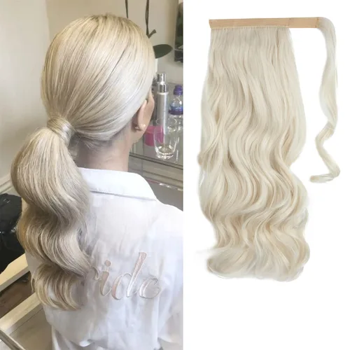 Vista 22 de CJL HAIR 14" Extensión de cola de caballo corta con cabello rizado y ondulado, clip en la cola de caballo, extensión de pelo sintético falso