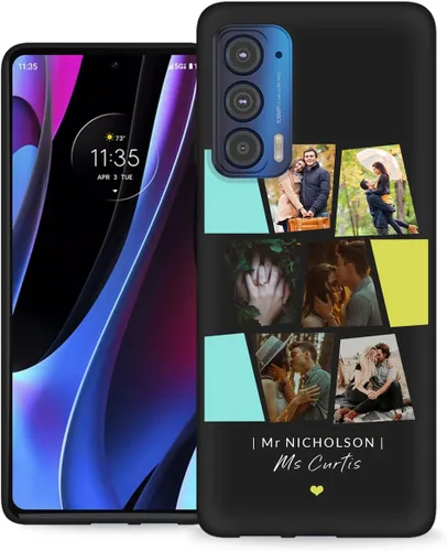 Vista 7 de Funda personalizada para Motorola Edge 2021 con nombre de texto y foto, diseño personalizado Edge2021 para teléfono móvil/smartphone/teléfono móvil