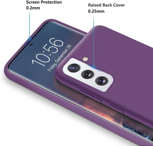Vista 3 de Funda diseñada para Galaxy S21+ Plus, silicona líquida de goma de gel a prueba de golpes, forro de tela de microfibra suave, compatible con Galaxy