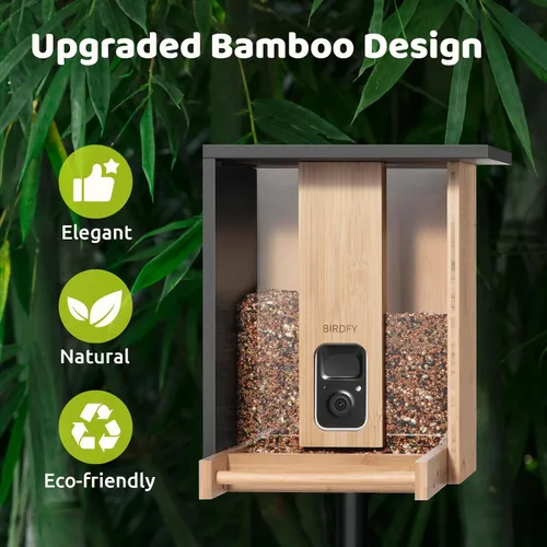 Vista 4 de NETVUE by Birdfy - Comedero inteligente para pájaros con cámara, alimentado por energía solar, vapor vivo de 2K y IA Identificación de especies