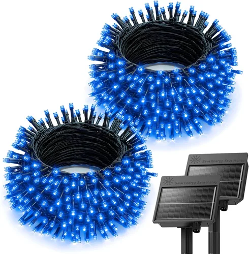 Vista 10 de Brightown Cadena de luces solares impermeables para exteriores, 40 pies Blanco cálido