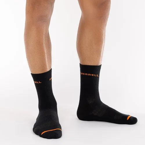 Vista 5 de Merrell Men's and Women's Recycled Cushioned Crew Socks-6 & 12 Pairs-Hiking Arch Support negro (6 pares)